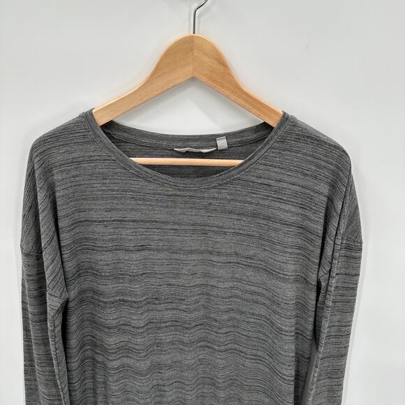 ATHLETA Grey Heathered Crewneck Rouched Dress // S - Picture 4 of 10